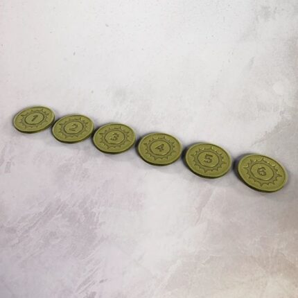 One page Rules - Grimdark Future - Metal Objective Markers (6)