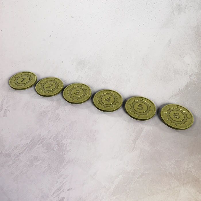 602004_1 One page Rules - Grimdark Future - Metal Objective Markers (6) - Image 1