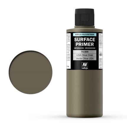 Vallejo Surface Primer Colour US Olive Drab 200 ml